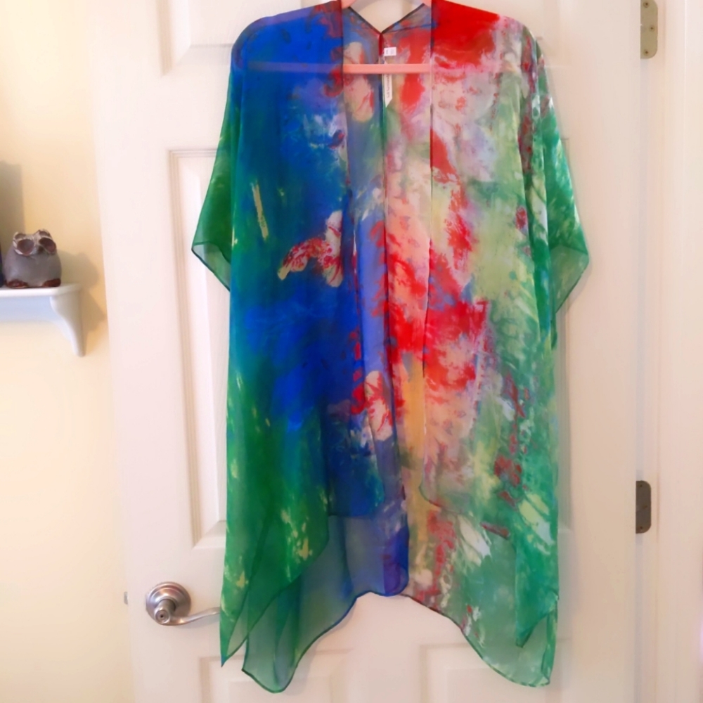 Soft Surroundings Sheer Kimono Multicolor S/M